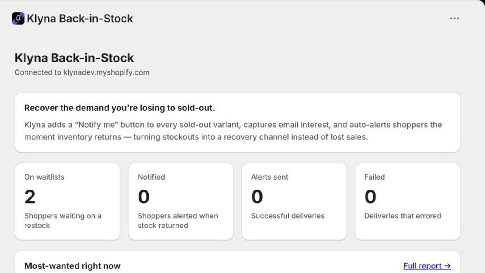 Klyna Back-in-Stock waitlist and restock alert workflow